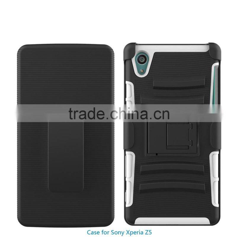 new china products for sale 3 in 1 PC silicone belt clip hard case for sony xperia z5 back case cover china suppliers