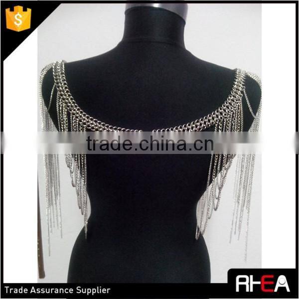 Silver Color Bib Tassel Body Chain