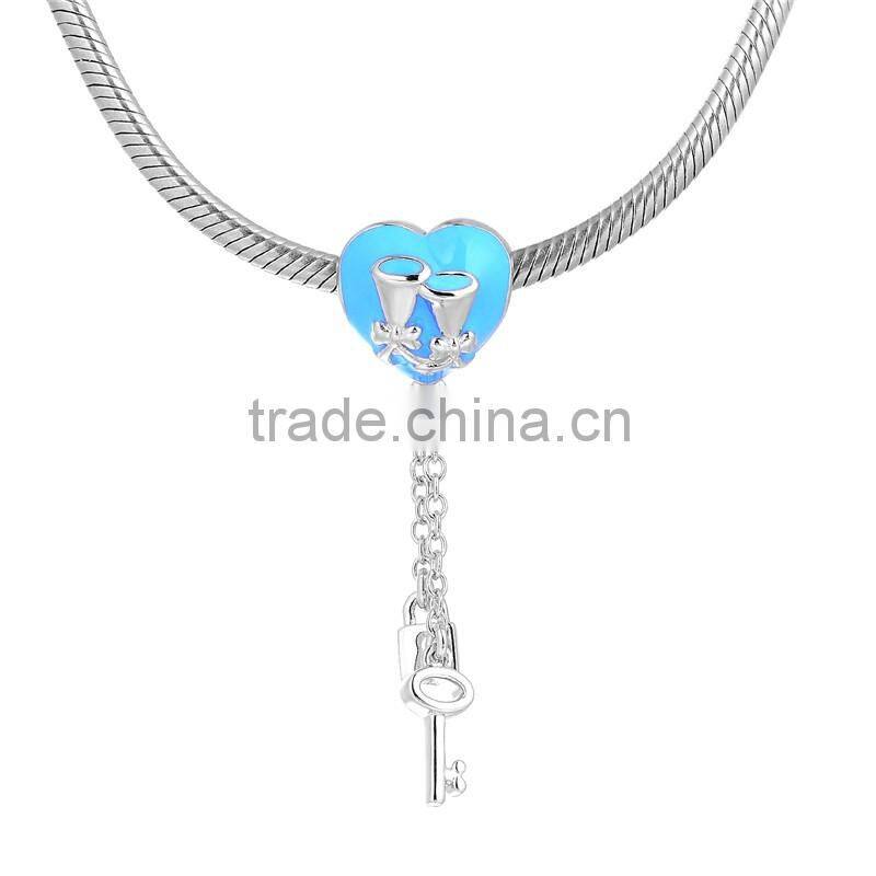 Heart Charms Promotion Chrisrmas Bells Gift Silver Beads fit Bracelet