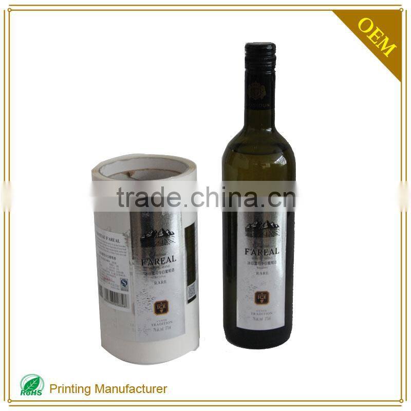 White Self Adhesive Custom Wine Bottle Label Printing Printer