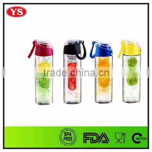 Plastic material customized color infusion water tumbler bottle with cap