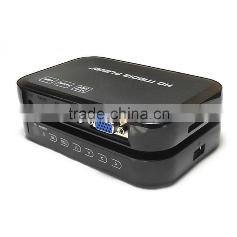 Multifunction mini mobile hard disk full hd media player black/mini full hd 1080p media player