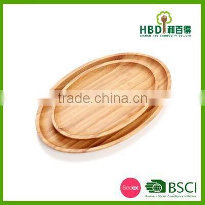 Eco-friendly oval shape bamboo candy tray bamboo nut tray