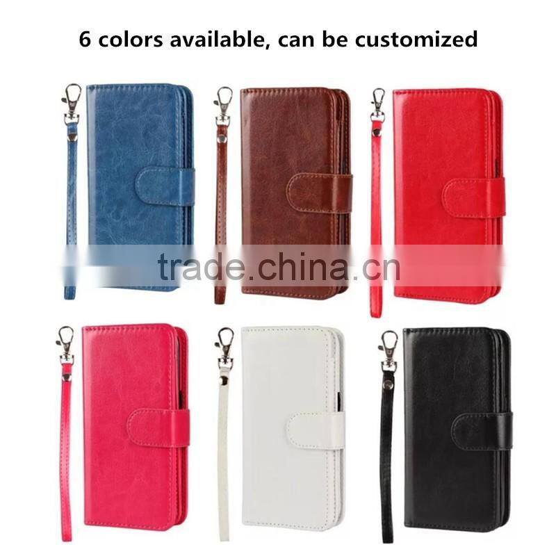 separable flip wallet leather phone case cover with lanyard for Asus zenfone selfie max zc550kl go 7 6 5 4 3 2 1