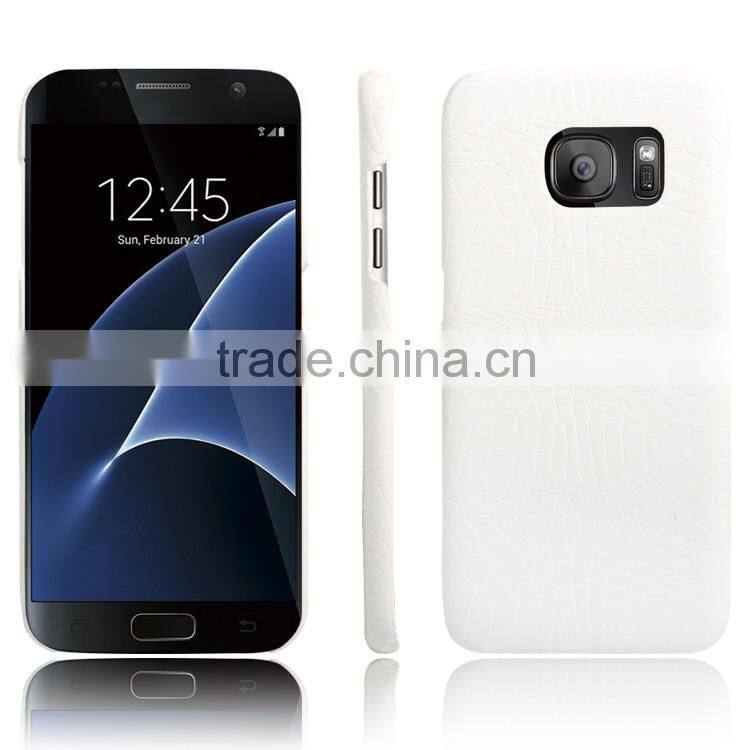 Fashion Hard Back Case Cover for Samsung Galaxy S7 Edge PU Leather CROCO Casing