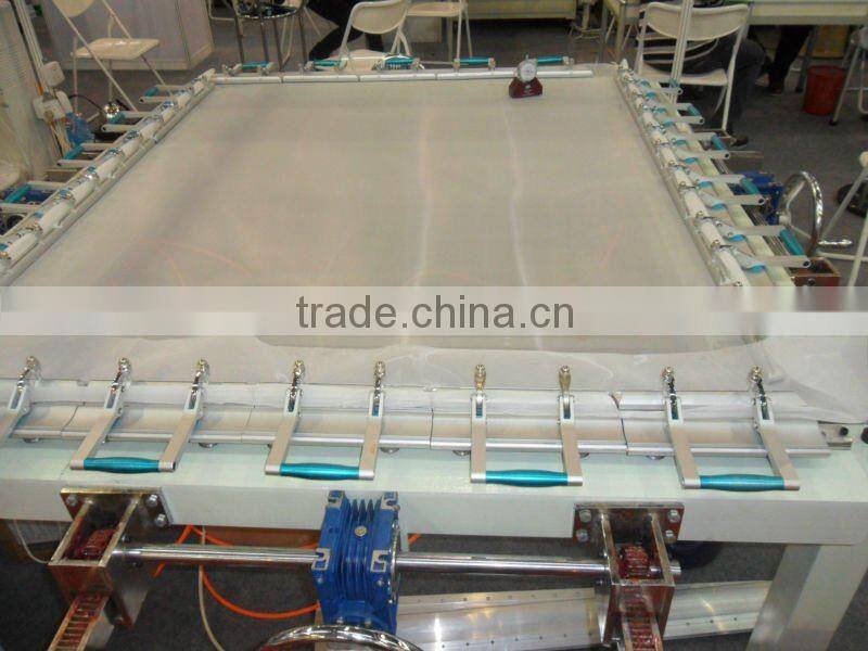 Double handle mesh stretching machine