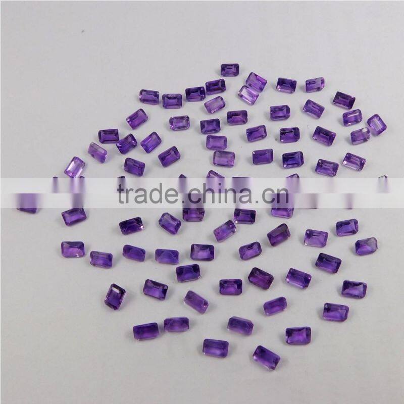NATURAL AMETHYST CUT FACETED GOOD COLOR & QUALITY 4X6 MM OCTAGON LOT