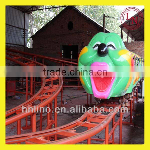 Green worm train !! Amusement park children's model electric train for sale