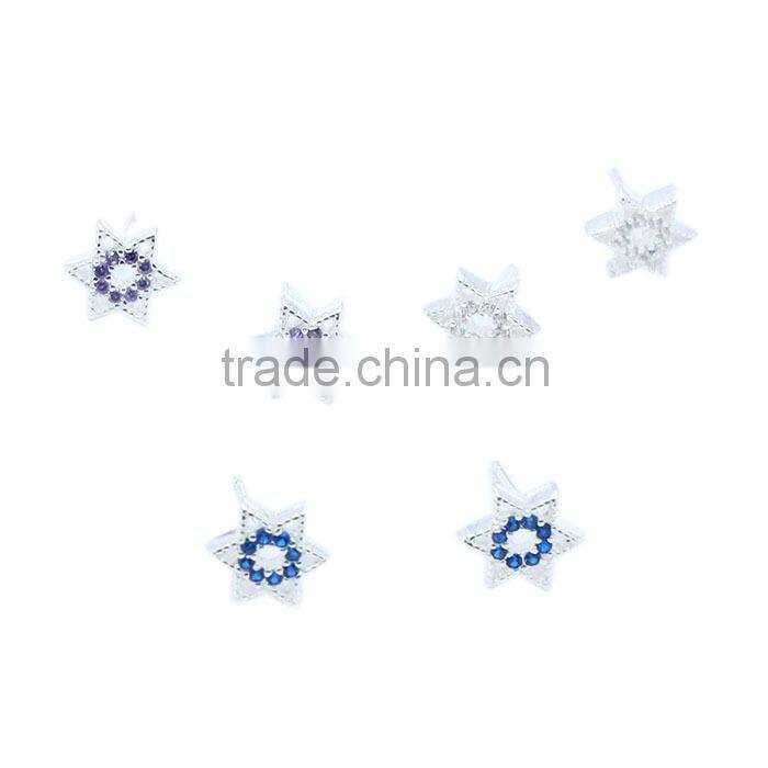 Star shape CZ silver925 stud earring
