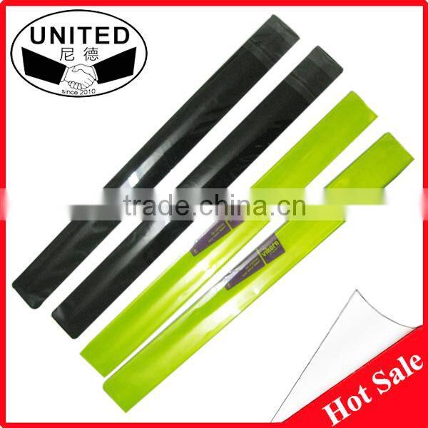 2015 promotion gifts Reflective Yellow Ankle/Arm Bands Snap Band Slap Wrap Ideal for Runners