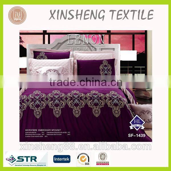 new design of patch work with embroidery comforter set made in china