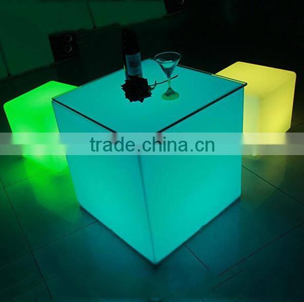 color change 3D light up 40cm LED cube chairs /led cube Stools