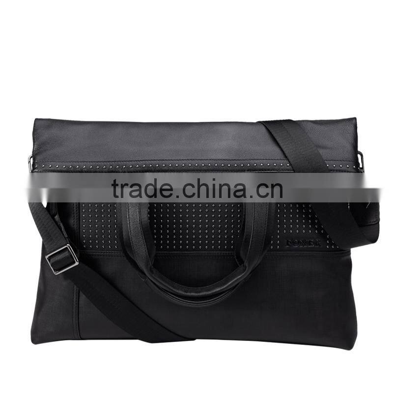 Wholesale price men leather bag shoulder bag foldable briefcase mens