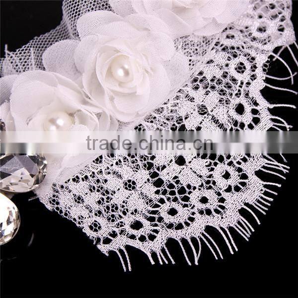 MYLOVE Handmade jewelry set white lace crystal necklace and earring MLT008