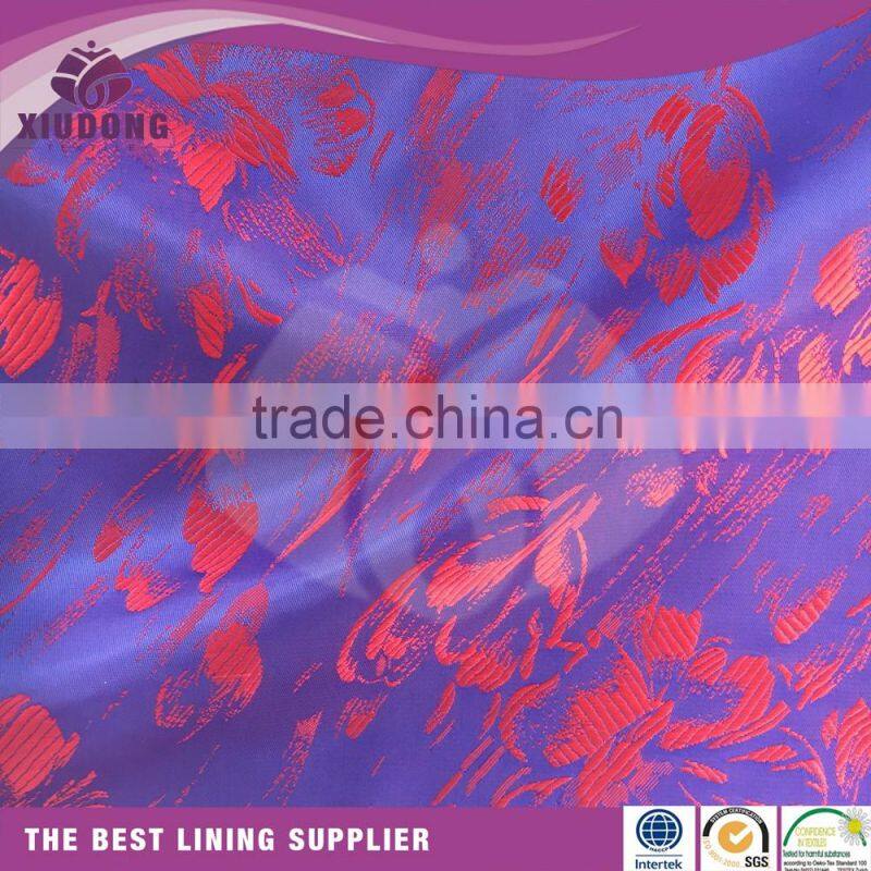 Comfortable antistatic poly viscose jacquard lining fabric