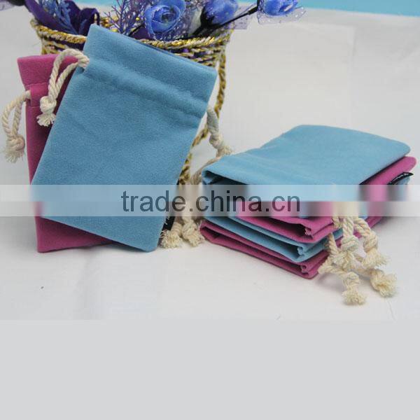 wholesale hot selling small velvet jewelry pouch with customzied logo printed