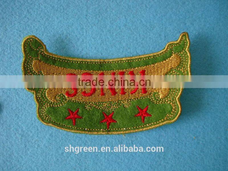 Lovely full embroidery letters tag with back adhesive