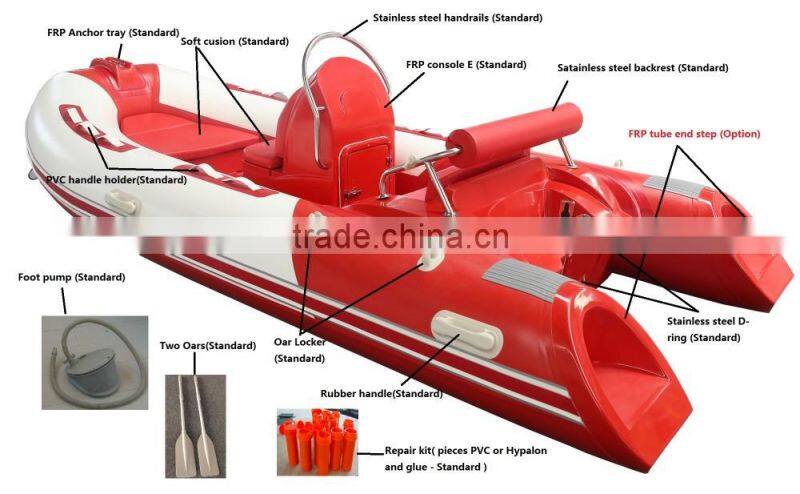 rigid inflatable boat 2.5m ~ 7.6m ( pvc or hypalon )