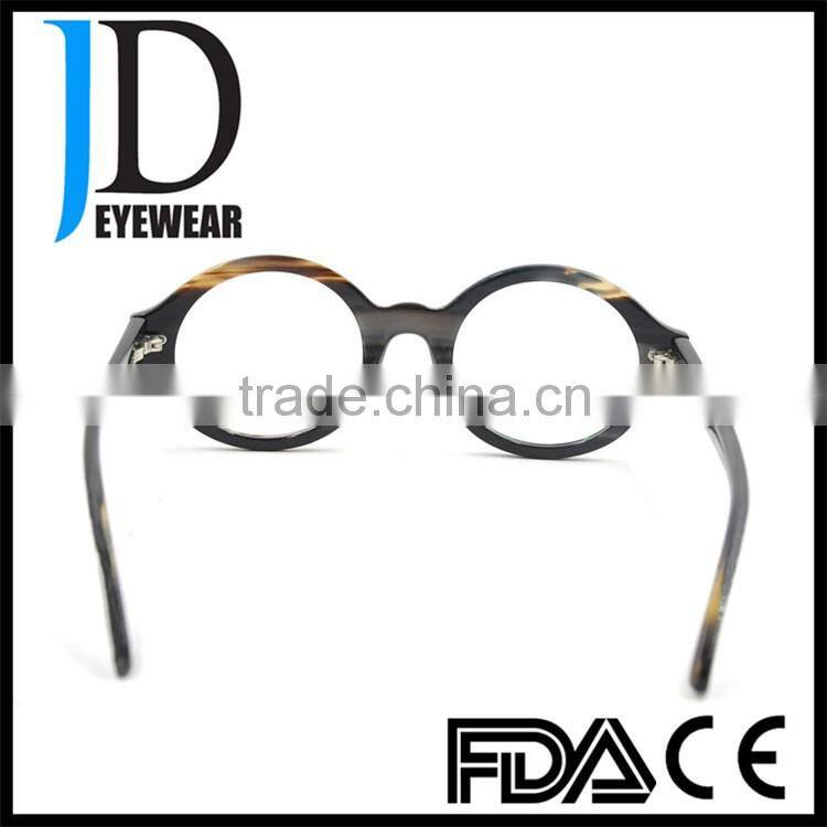 fashionable retro round buffalo horn eyewear custom logo buffalo horn eyeglasses