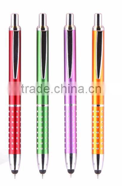 bright colored barrel stylus touch Pen with the diamond cut grip