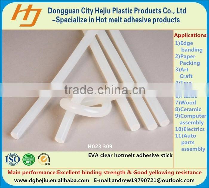 Factory sales Ethylene Vinyl Acetate resin cloth assesoories hotmelt adhesive glue stick H023
