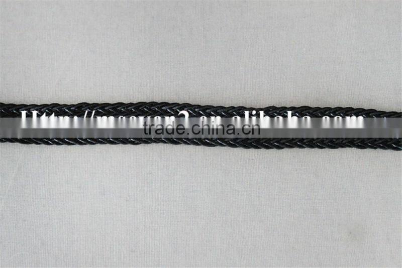 cheap price 100% PU materil black laces trimmings ribbons braids for belt