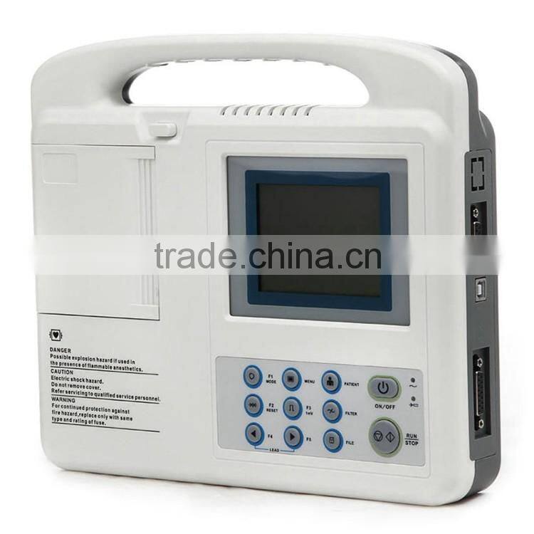 Beijing High resolution thermal printing system 3.8 inch LCD Three channel digital ECG machine for sale