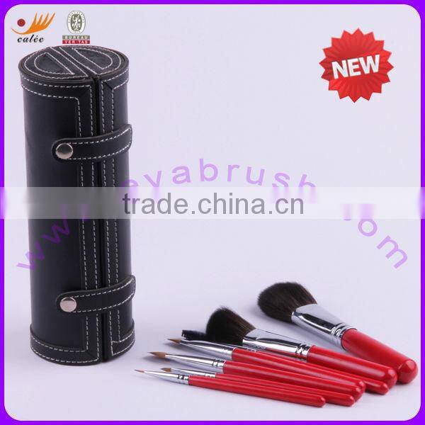 7pcs cosmetic brushes travel set with mirror box