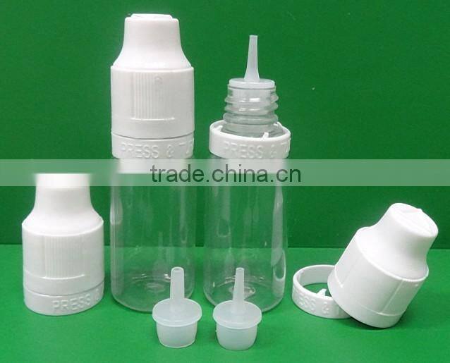 PE plastic bottle for e liquid juice, e-cig liquid, electronic cigarette liquid with needle tubing cap / Syringe cap