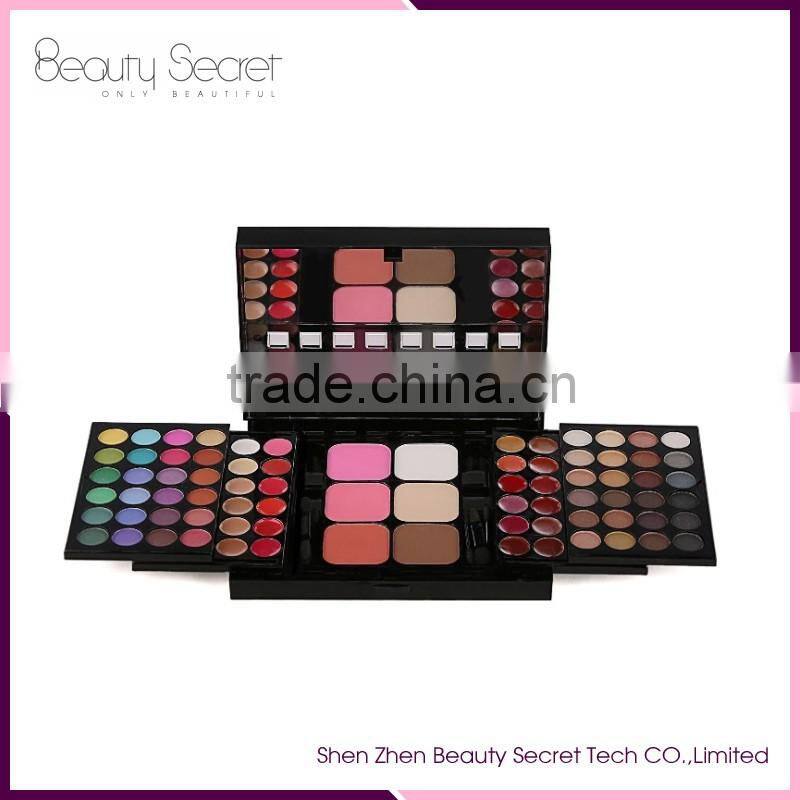 Customized 78 color glitter eyeshadow palette with makeup tool