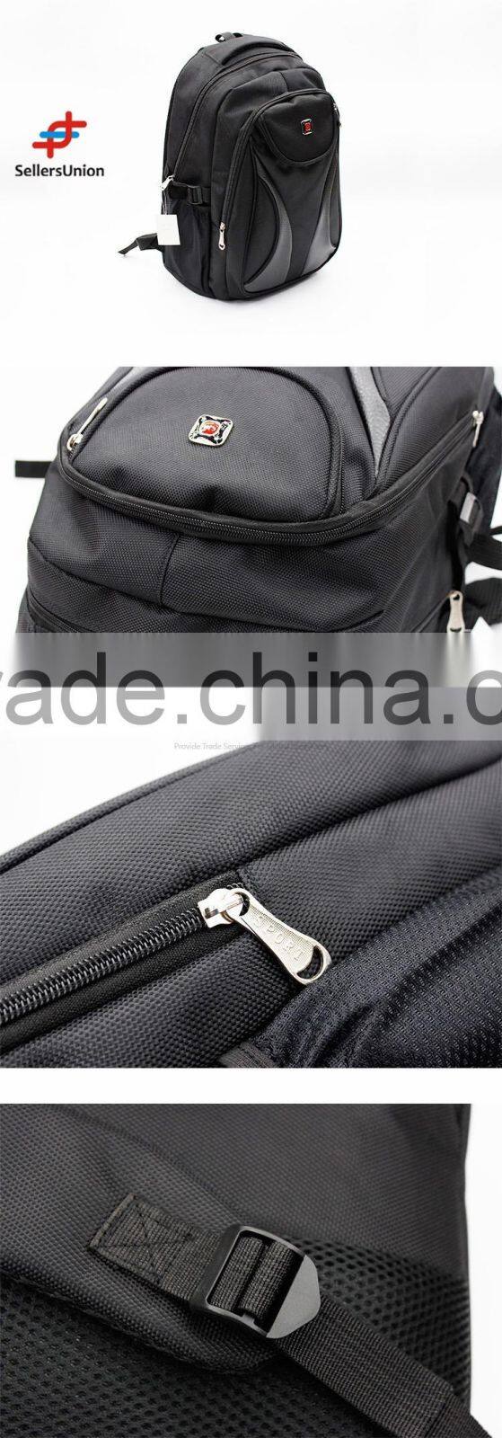 No.1 yiwu exporting commission agent wanted Promotional Plain style Black Sport Backpack