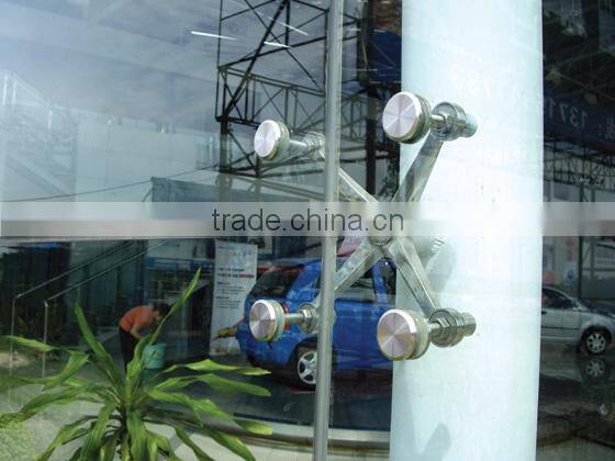 Modern stainless steel four way glass spider pictures
