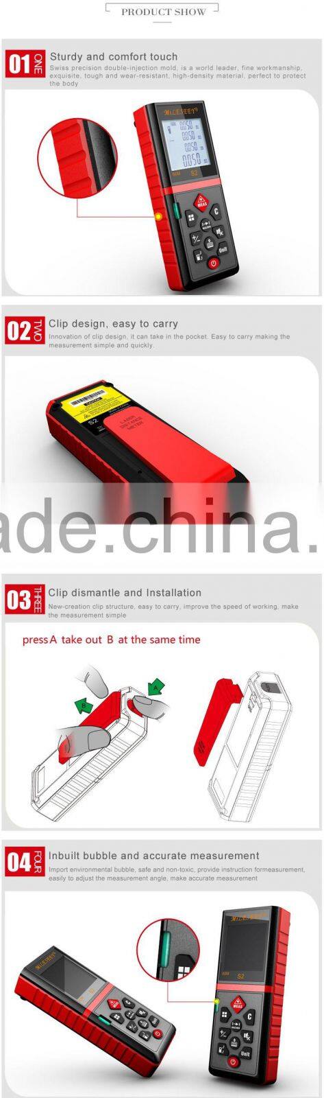 60m Digital Laser Distance Meter Rangefinder OEM Laser Measurer Handheld Laser Measuring Instrument