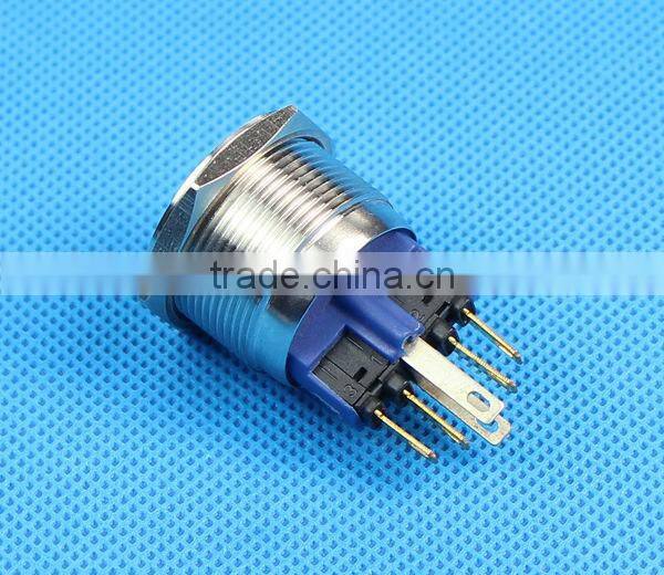 Daier 22mm SPDT 1NO 1NC Illuminated Waterproof Push Button Switch With Light