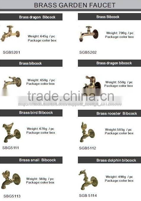 Garden copper bibcock, Cold water brass tap, brass faucet with water valve < SGB5215>