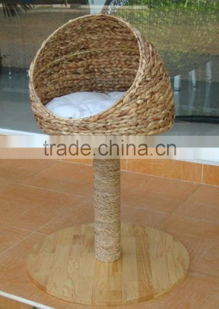 Pet product wholesale natural water hyacinth woven pet bed