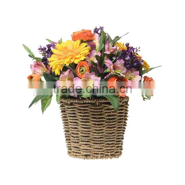 Alibaba china supplier indoor decor straw rattan flower basket