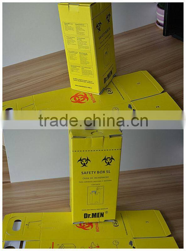 Hot sale disposable medical equipment paper safety box for syringe