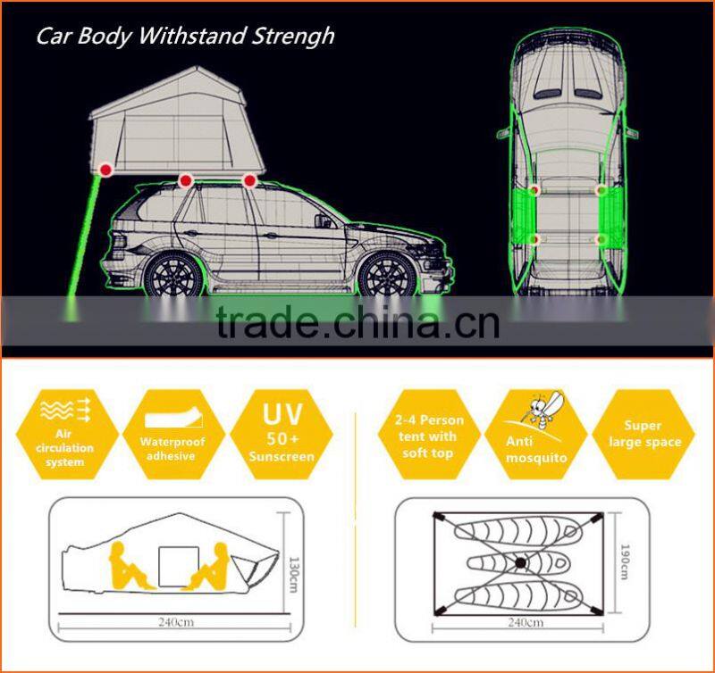 4*4 off-road truck car fiberglass car roof top tent