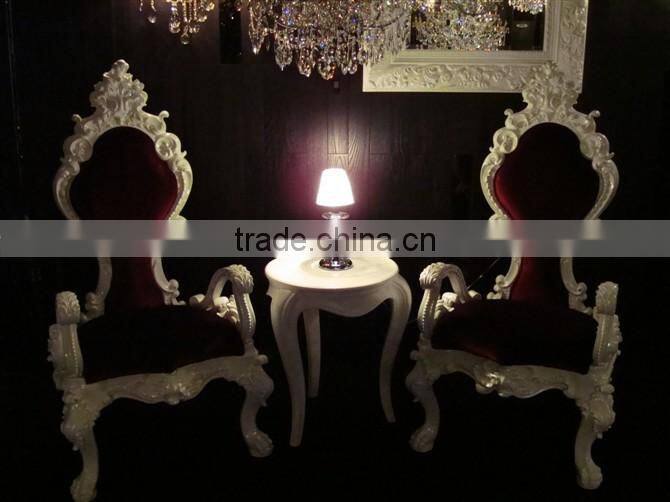 Luxury European wooden living room armchair in brown color