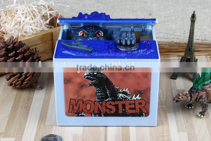 New Fancy Novelty Design Monster Music Godzilla Stealing Money Box, Creative Decorative Cartoon Gift Coin Bank