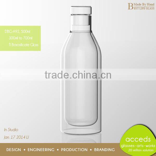 Beautiful Novelty HandBlown Borosilicate Glass Liquor Bottle