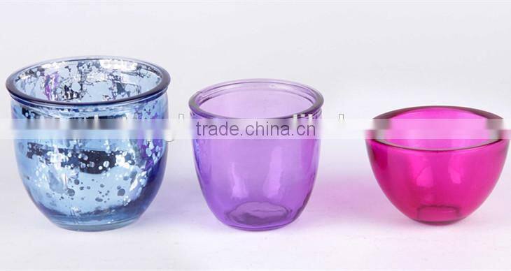 decorative glass flower pot with painting