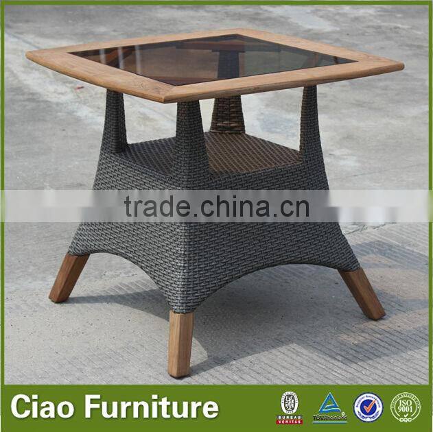 Patio rattan wicker wood garden mushroom table
