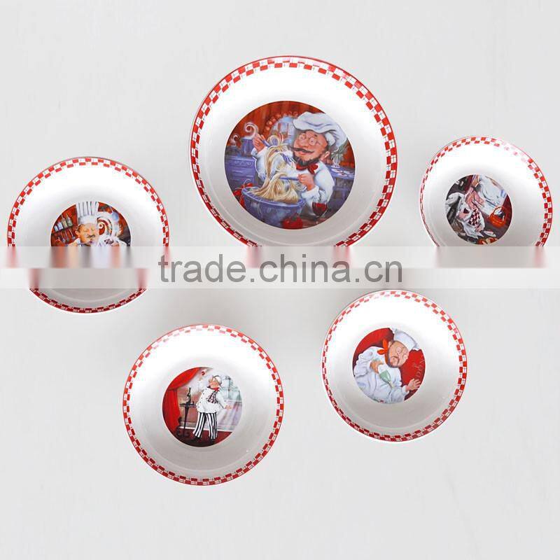 12" porcelain round jumbo pasta bowl with Christmas design printing