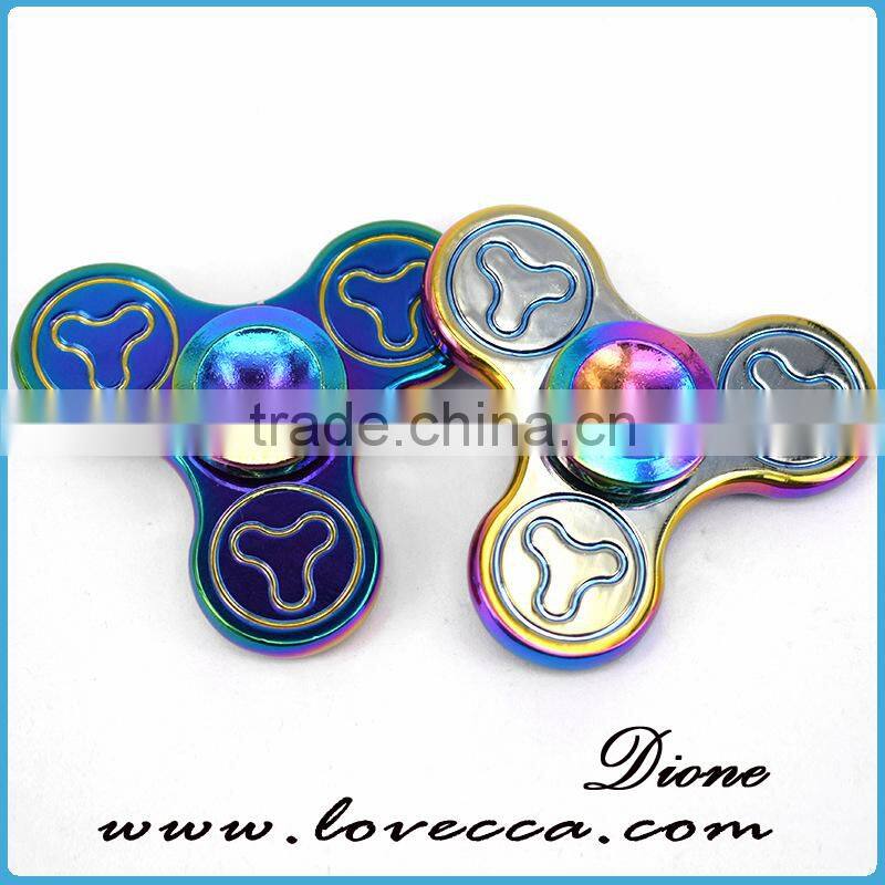 Rainbow colors relieve stress hand spinner aluminum metal fidget spinner