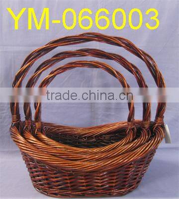 Brwon Willow Gift Basket For Planting Flowers