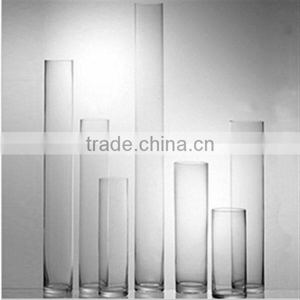 Cylindrical glass vase