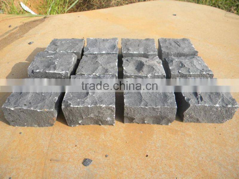 Natural Split Paving Stone Cobblestone Black Granite Paving Stone