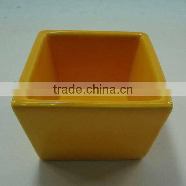 Square shape ceramic candle holder